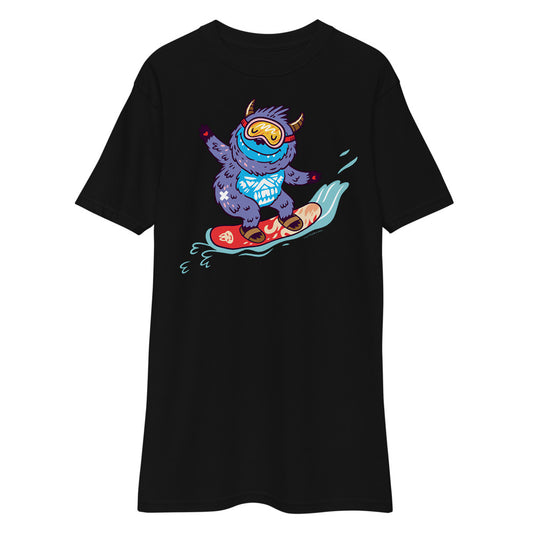 Premium Heavyweight Tee - Yeti Shredding it!