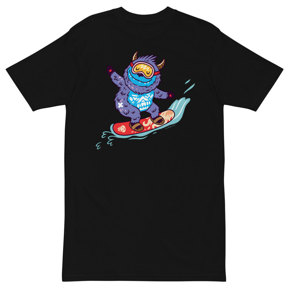 Premium Heavyweight Tee - Yeti Shredding it!