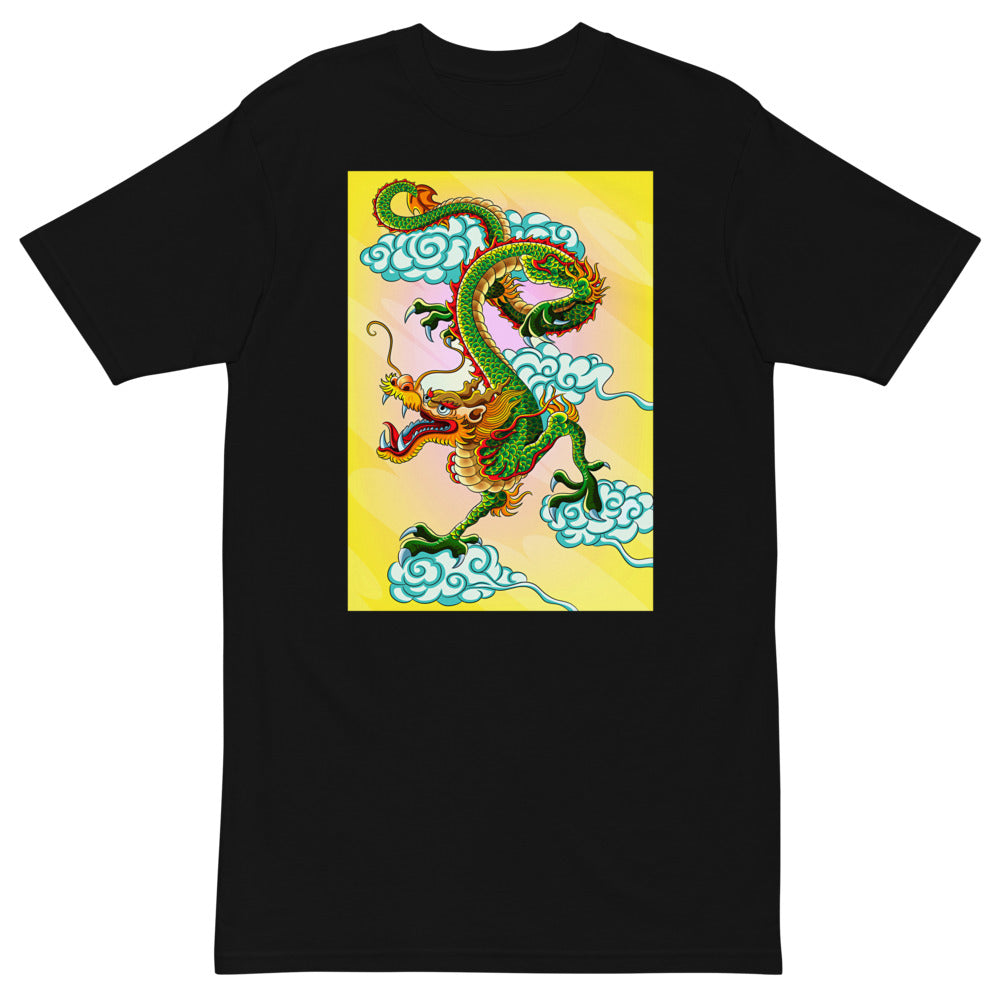 Premium Heavyweight Tee - Green Chinese Dragon
