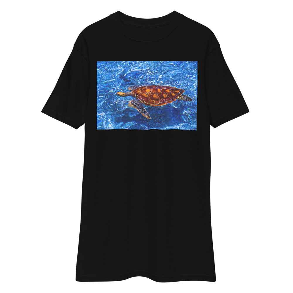 Premium Heavyweight Tee - Sea Turtle in Blue Water