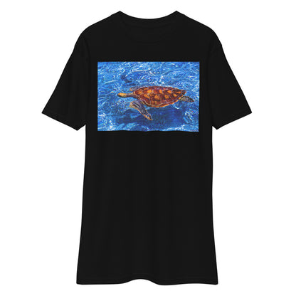 Premium Heavyweight Tee - Sea Turtle in Blue Water
