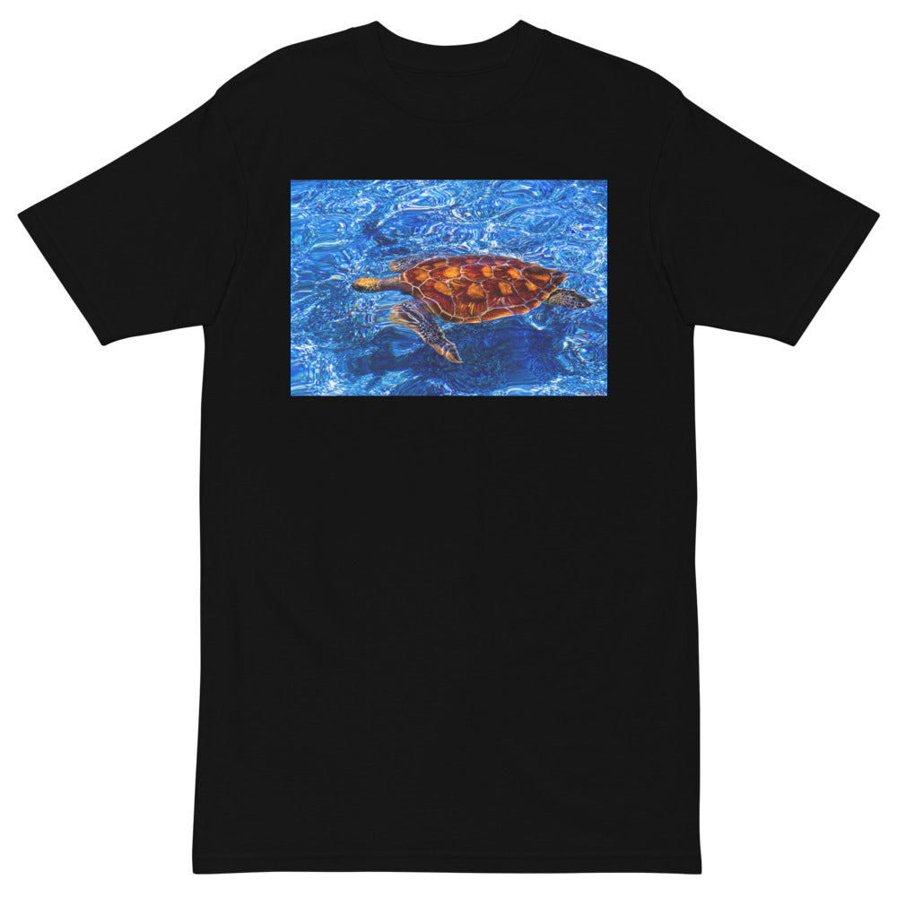 Premium Heavyweight Tee - Sea Turtle in Blue Water
