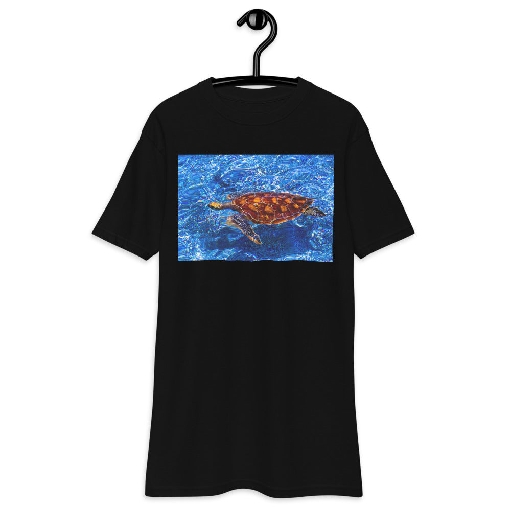 Premium Heavyweight Tee - Sea Turtle in Blue Water