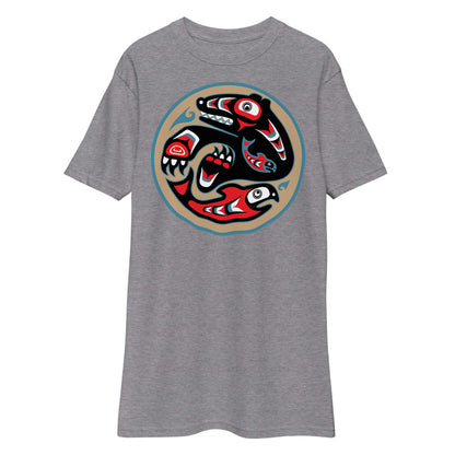 Premium Heavyweight Tee - Bear & Salmon Circle of Life