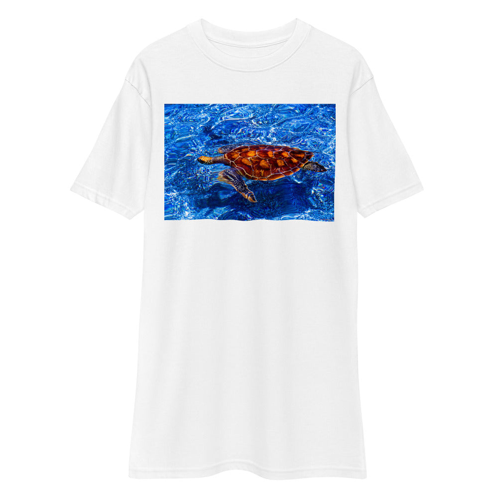 Premium Heavyweight Tee - Sea Turtle in Blue Water