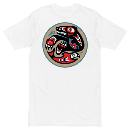 Premium Heavyweight Tee - Bear & Salmon Circle of Life