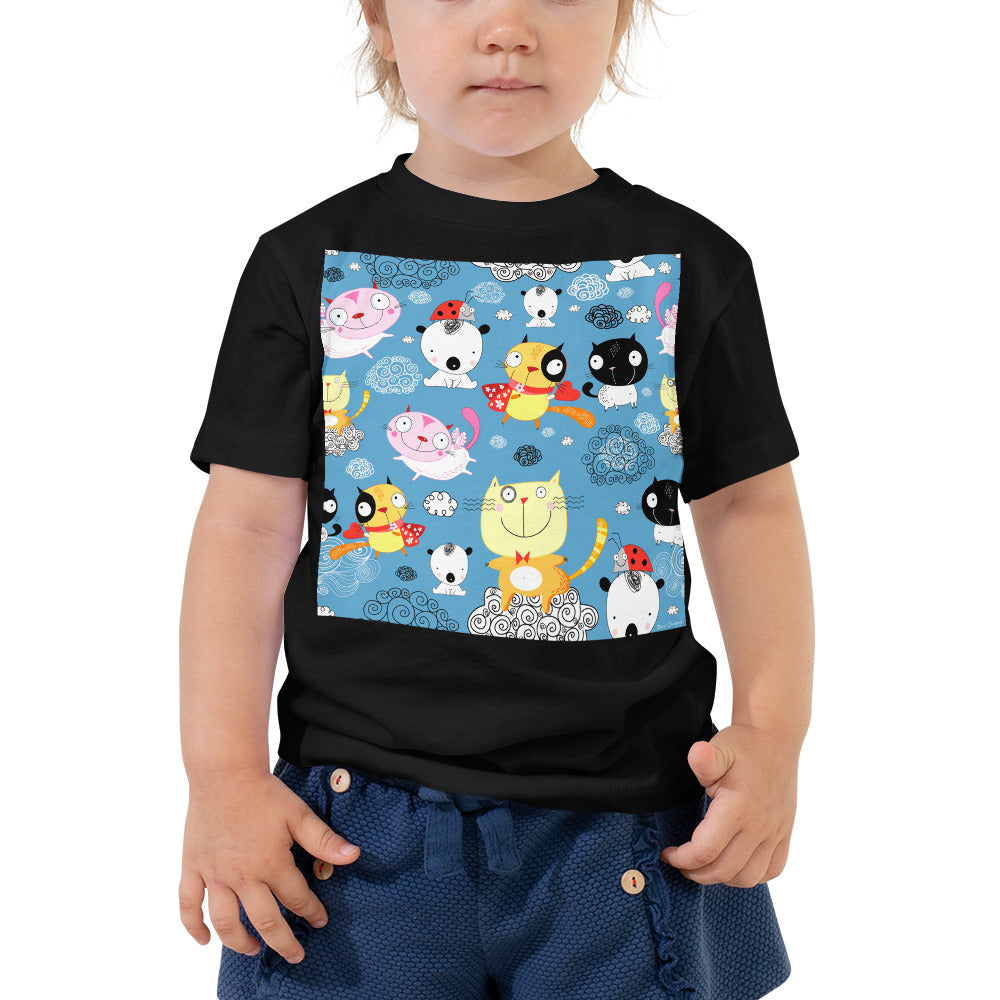 Stylish Jersey Crew Neck - Happy Cats in Clouds - Ronz-Design-Unique-Apparel