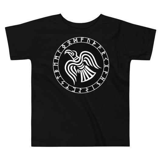 Premium Soft Toddler Tee - Odin's Raven in a Runic Circle