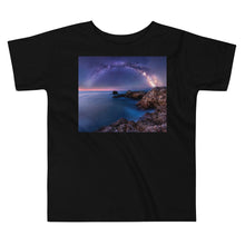 Load image into Gallery viewer, Premium Soft Toddler Tee - The Milky Way over a Rocky Bay

