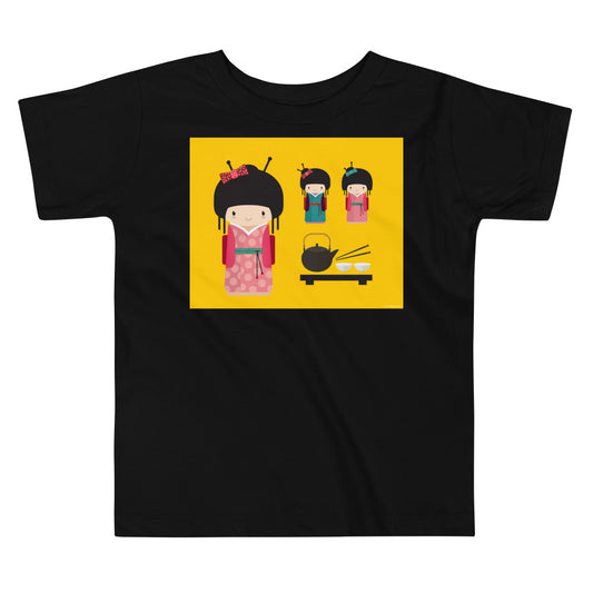 Premium Soft Toddler Tee - Kokeshi Doll Tea Time