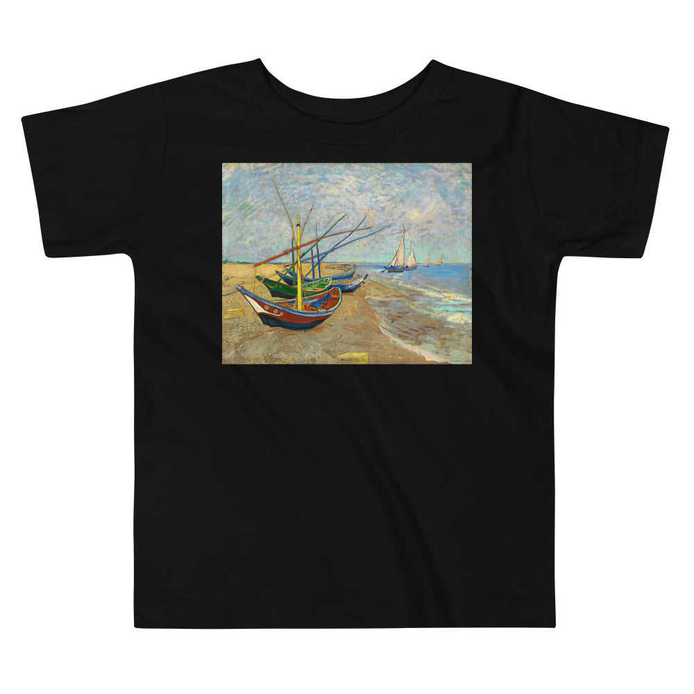 Premium Soft Toddler Tee - van Gogh: Fishing Boats in the Beach