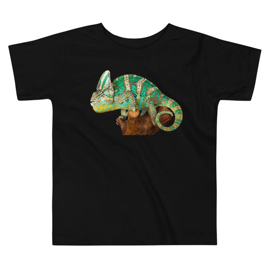 Premium Soft Toddler Tee - Green Vailed Chameleon on Stump