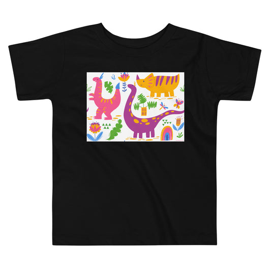 Premium Soft Toddler Tee - Purple Dino & Friends