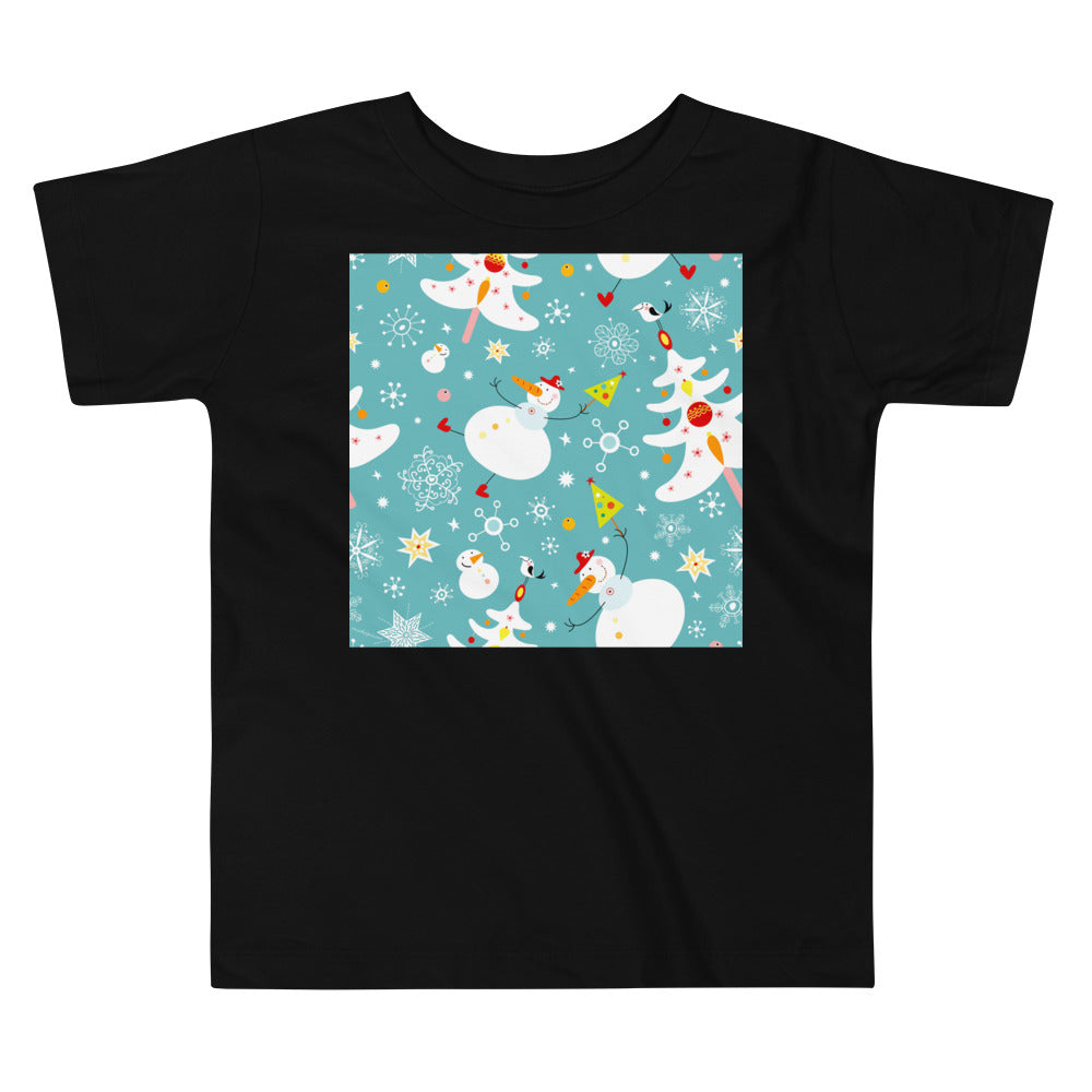 Premium Soft Toddler Tee - Snowy Snowmen