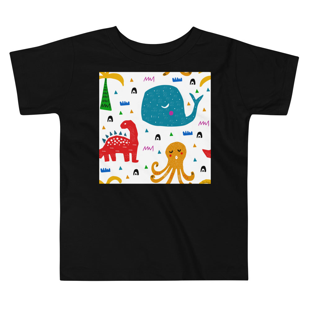 Premium Soft Toddler Tee - A Whale, A Dino & an Octopus