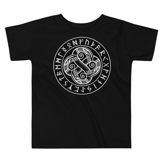 Premium Soft Toddler Tee - Celtic Sea Serpents in Runic Circle