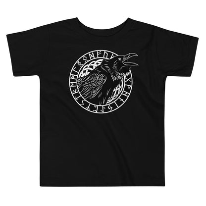 Premium Soft Toddler Tee - Cawing Crow in Runic Circle