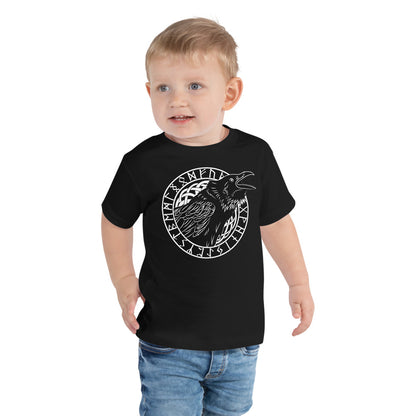 Premium Soft Toddler Tee - Cawing Crow in Runic Circle