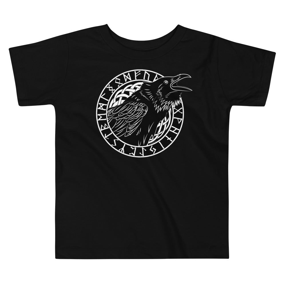 Premium Soft Toddler Tee - Cawing Crow in Runic Circle