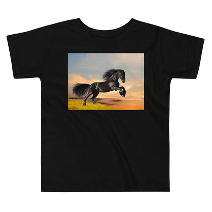 Premium Soft Toddler Tee - Friesian Stallion Lift Off