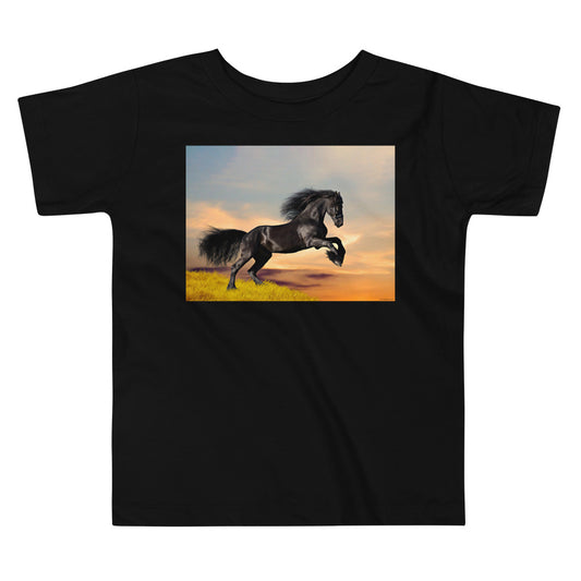 Premium Soft Toddler Tee - Friesian Stallion Lift Off