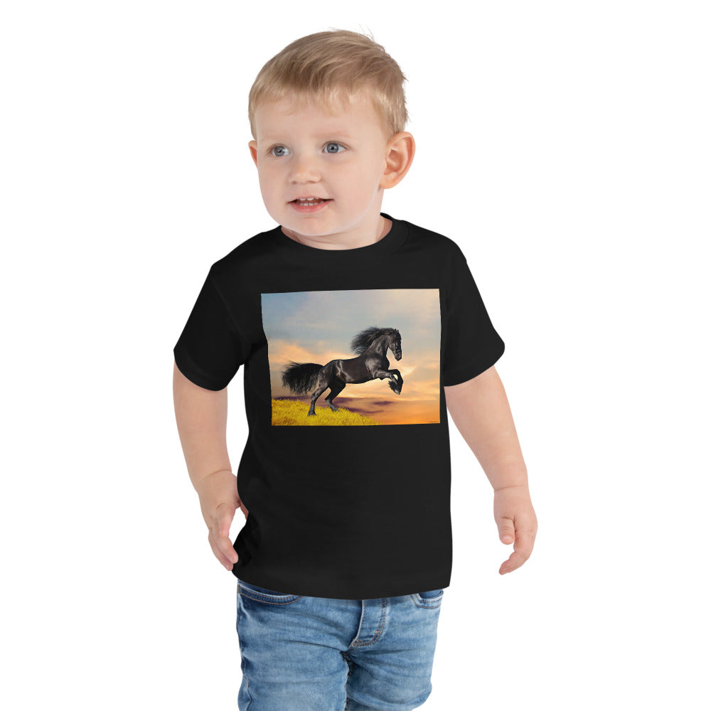 Premium Soft Toddler Tee - Friesian Stallion Lift Off