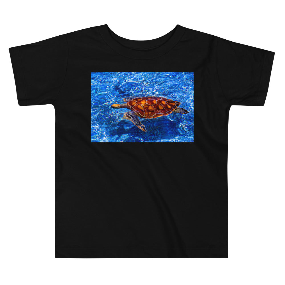 Premium Soft Toddler Tee - Sea Turtle in Blue Water