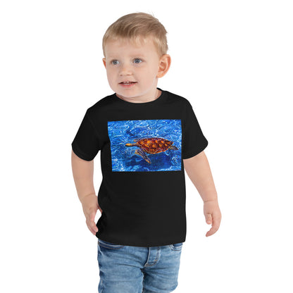 Premium Soft Toddler Tee - Sea Turtle in Blue Water
