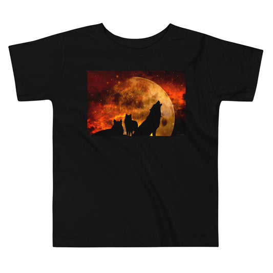 Premium Soft Toddler Tee - Howling in Orange Moonlight