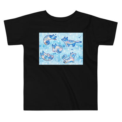 Premium Toddler Tee - Silly Blue Foxes