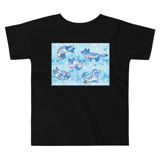 Premium Toddler Tee - Silly Blue Foxes