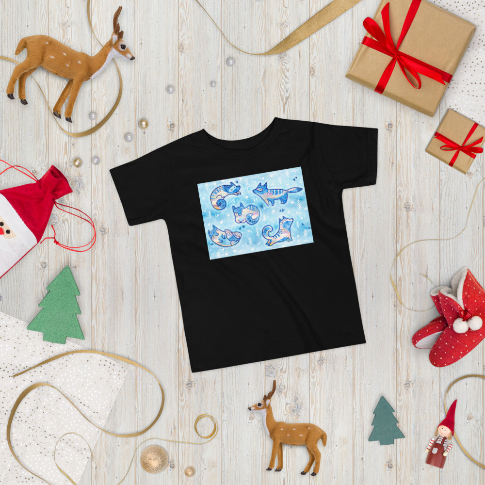 Premium Toddler Tee - Silly Blue Foxes