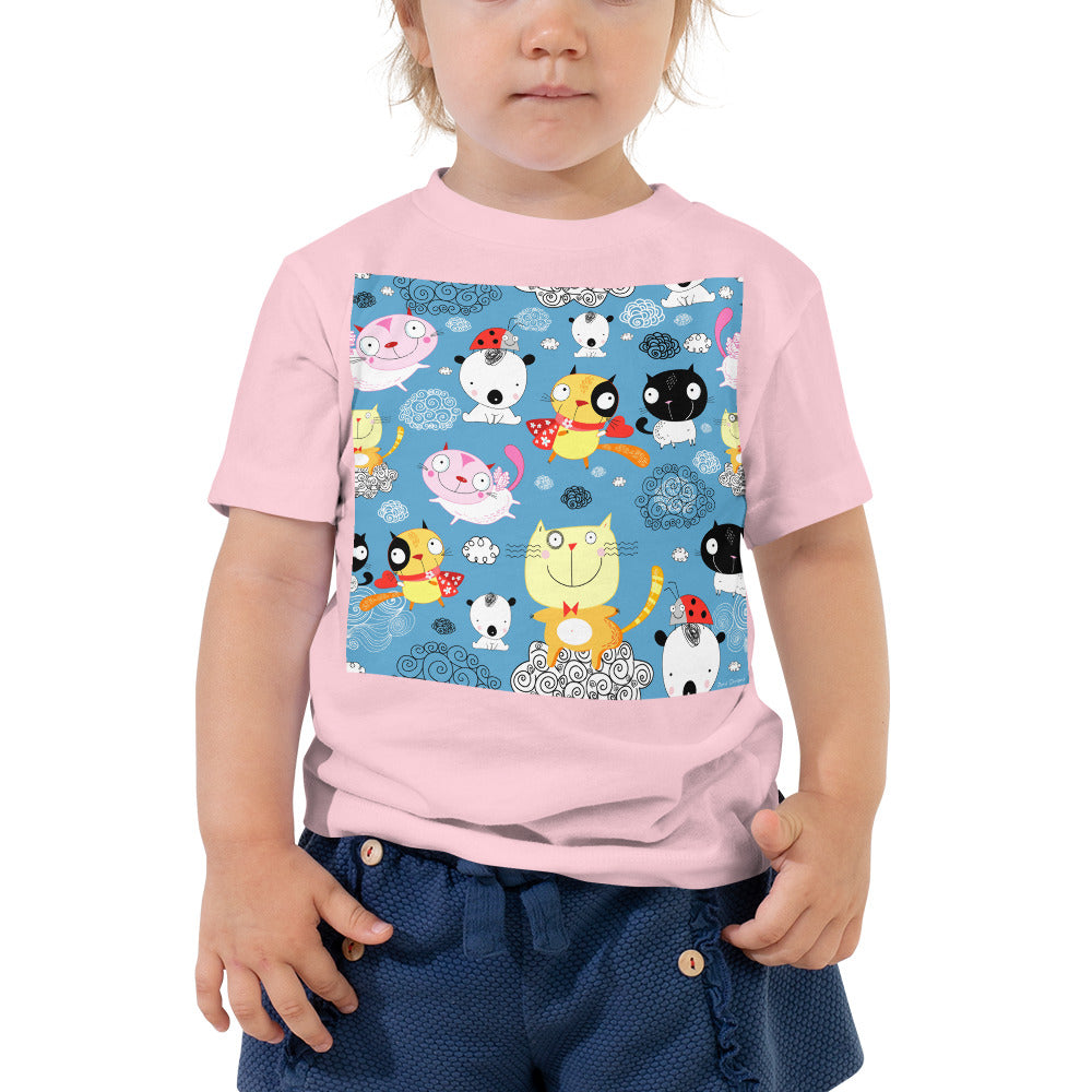 Stylish Jersey Crew Neck - Happy Cats in Clouds - Ronz-Design-Unique-Apparel