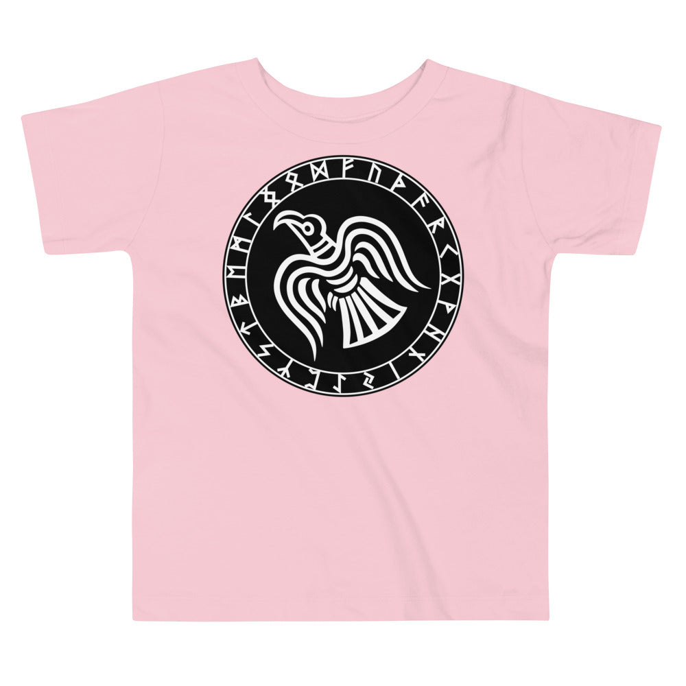 Premium Soft Toddler Tee - Odin's Raven in a Runic Circle