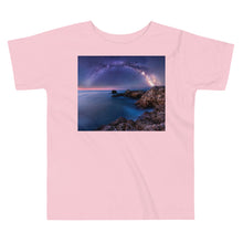 Load image into Gallery viewer, Premium Soft Toddler Tee - The Milky Way over a Rocky Bay
