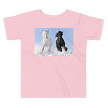 Load image into Gallery viewer, Premium Soft Toddler Tee - Black &amp; White Stallions Flying
