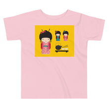 Load image into Gallery viewer, Premium Soft Toddler Tee - Kokeshi Doll Tea Time
