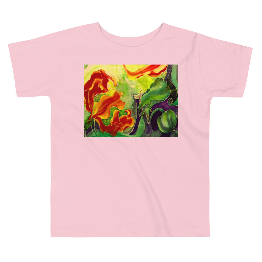 Premium Soft Crew Neck - Red Flowers Watercolor #1