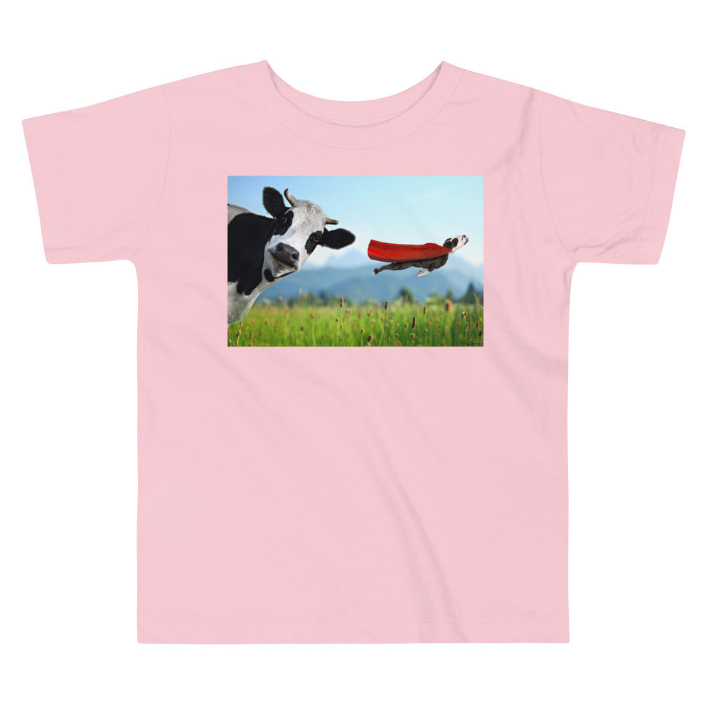Premium Soft Toddler Tee - Cow & Super Dog