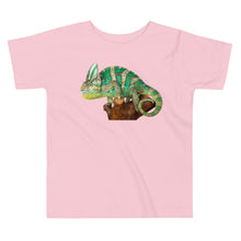 Load image into Gallery viewer, Premium Soft Toddler Tee - Green Vailed Chameleon on Stump
