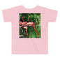 Premium Soft Toddler Tee - Pink Flamingos & Emerald Green Water