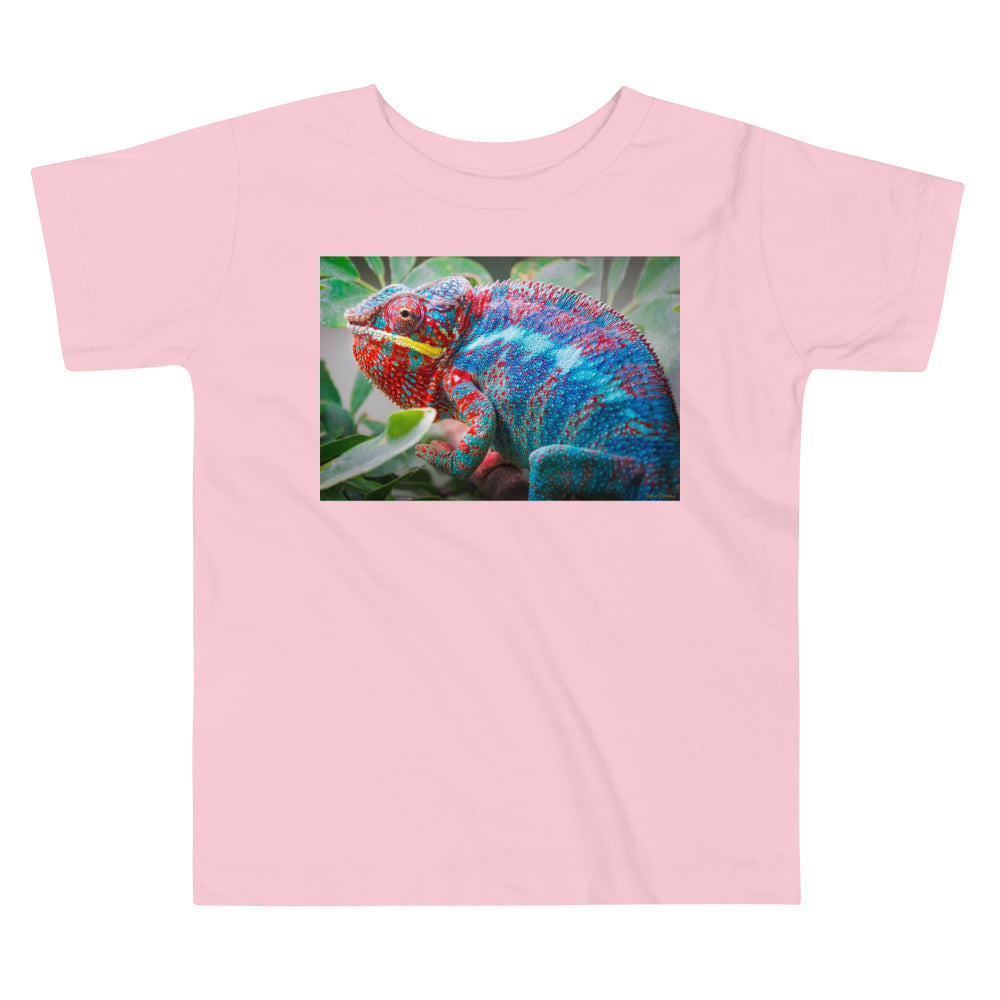 Premium Soft Toddler Tee - Red Blue Yellow Panther Chameleon