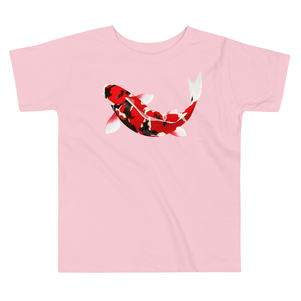 Premium Soft Toddler Tee - Red & Black Koi
