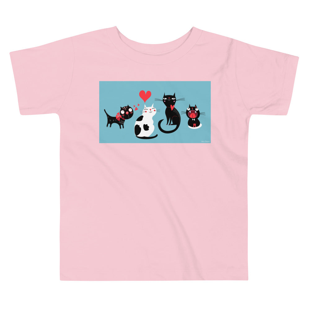 Premium Soft Toddler Tee - Cats in Love