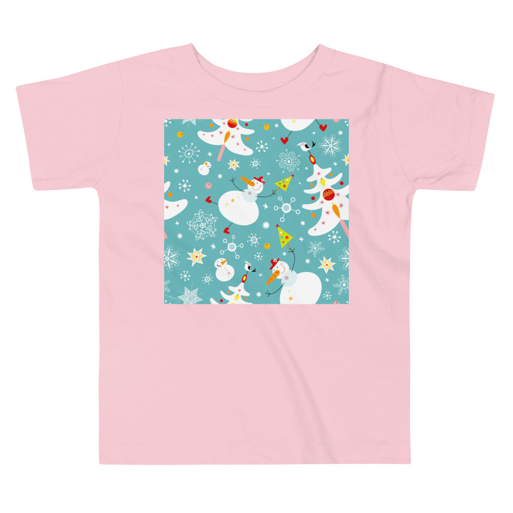 Premium Soft Toddler Tee - Snowy Snowmen
