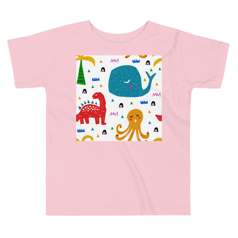 Premium Soft Toddler Tee - A Whale, A Dino & an Octopus