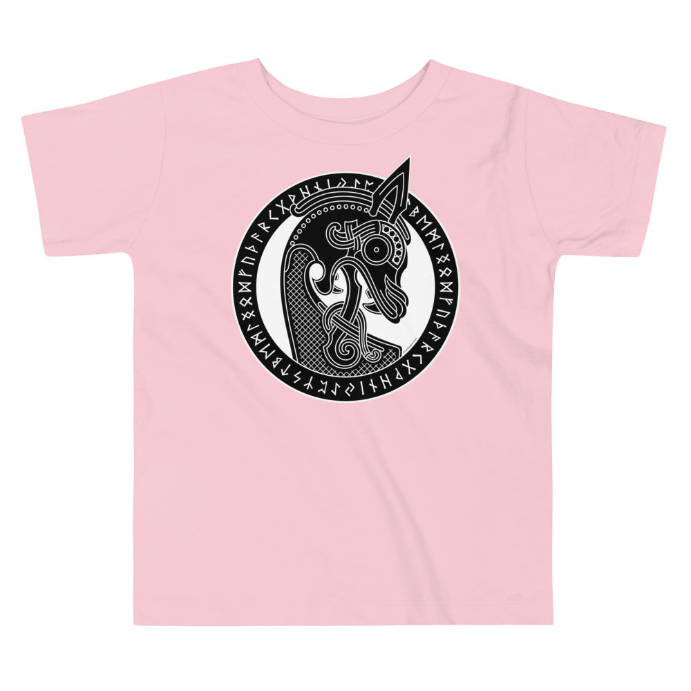 Premium Soft Toddler Tee - Viking Warship Dragon in Runic Circle