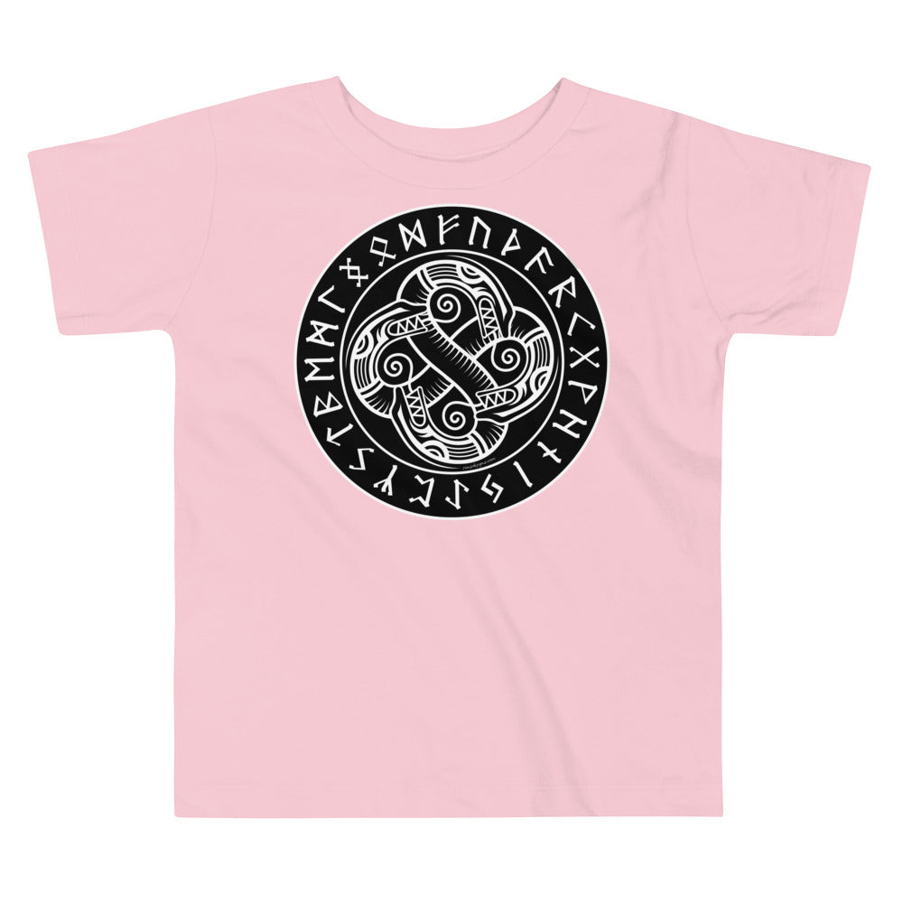 Premium Soft Toddler Tee - Celtic Sea Serpents in Runic Circle