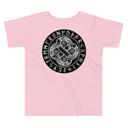 Premium Soft Toddler Tee - Celtic Sea Serpents in Runic Circle