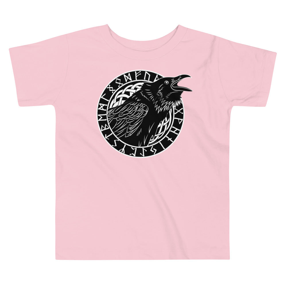 Premium Soft Toddler Tee - Cawing Crow in Runic Circle